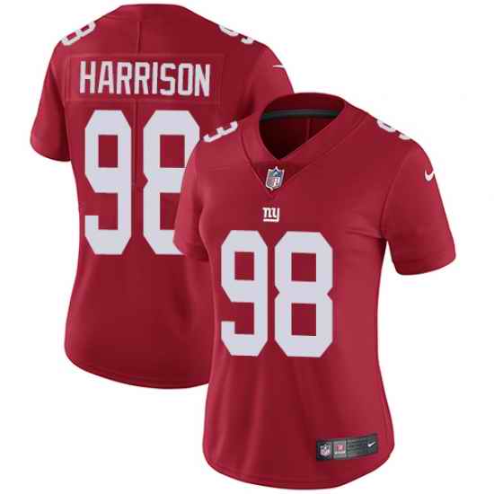 Nike Giants #98 Damon Harrison Red Alternate Womens Stitched NFL Vapor Untouchable Limited Jersey